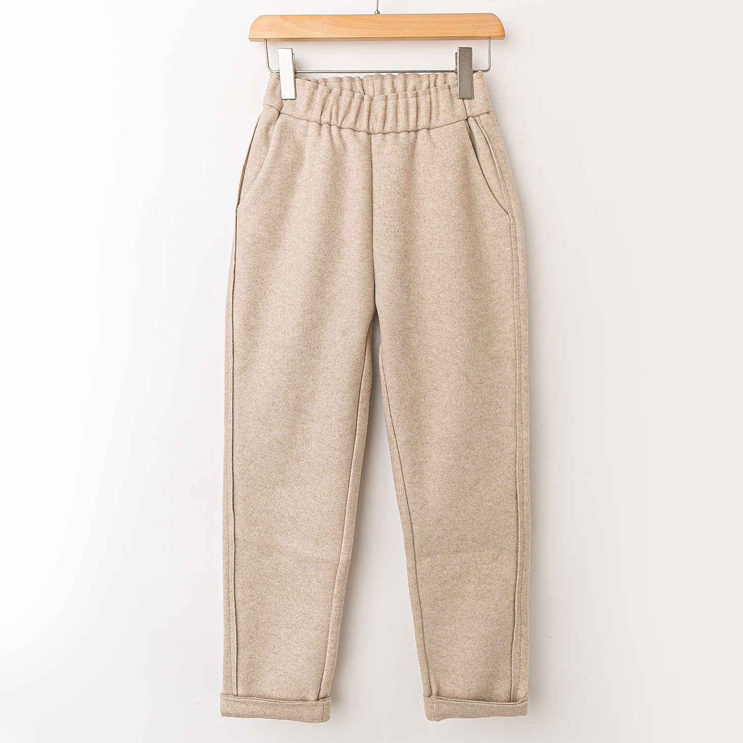 春秋外贸韩版新款   简约百搭   休闲时尚  松紧腰呢子长裤九分裤,女装/女士精品,休闲裤,淘宝优惠券,粉丝福利购,淘宝优惠卷