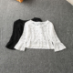 圆领中袖 春秋外贸韩版 套头蕾丝上衣644 时尚 短款 新款 内穿打底