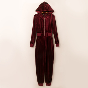 春秋纯色韩版简约气质休闲裤  金丝绒长裤女裤  显瘦连体裤