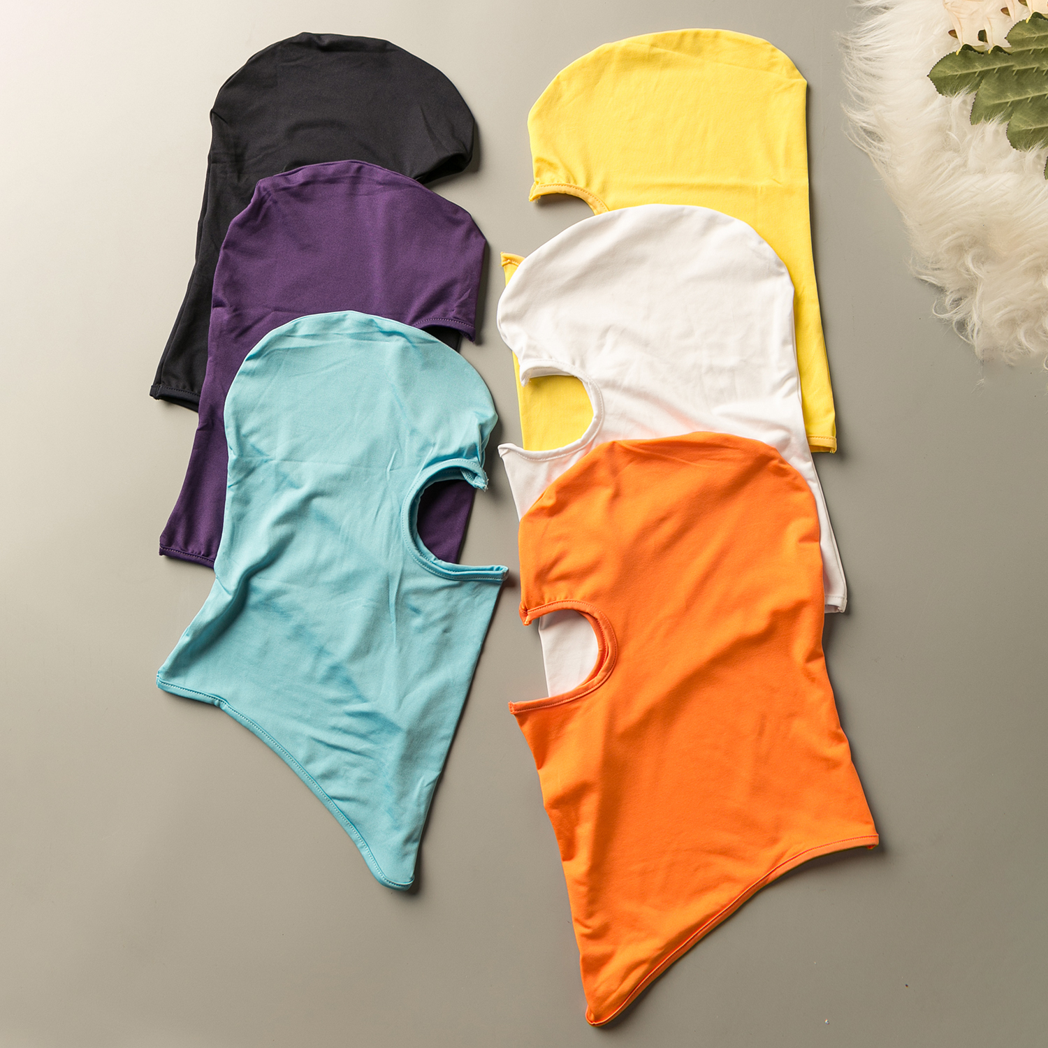 韩版新款单孔莱卡冰丝防晒头套