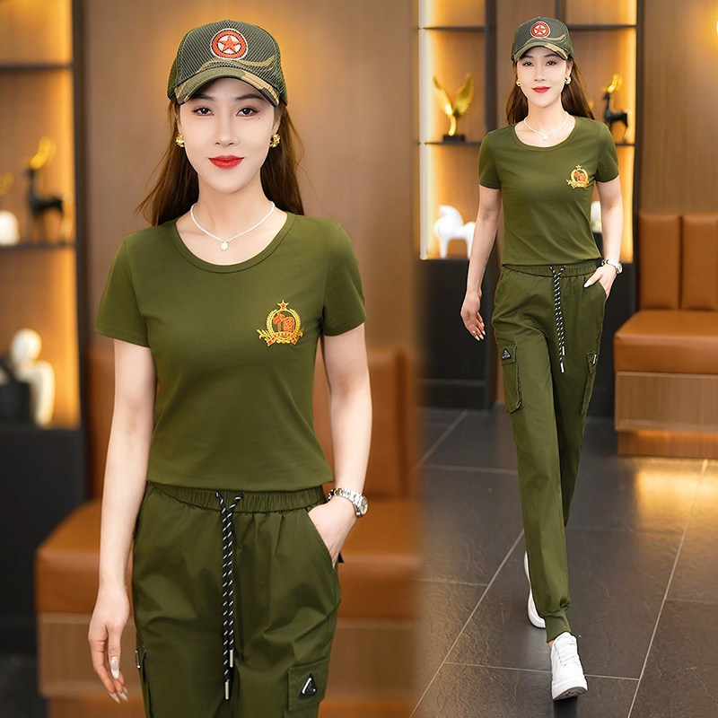 军绿迷彩服套装夏季新款两件套