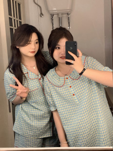 200斤 大码 公主风睡裙可爱少女胖妹妹mm宽松显瘦夏季 短袖 睡衣套装