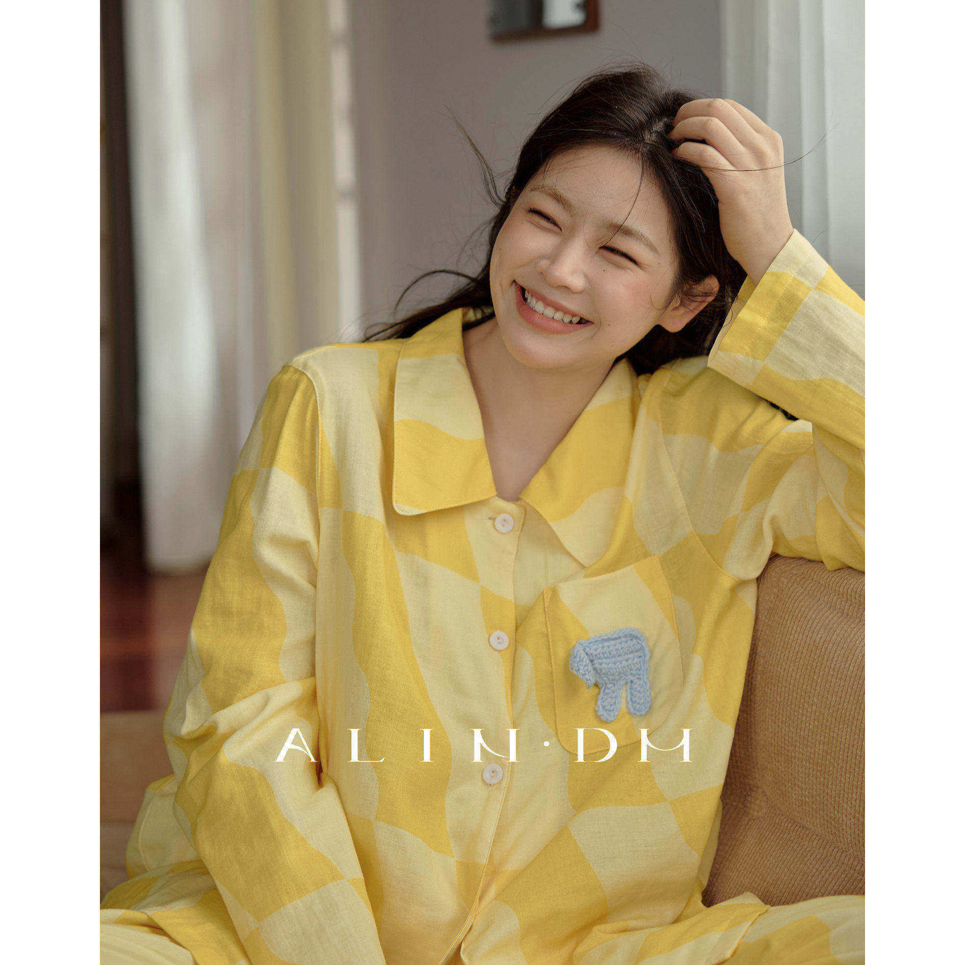 ALINDM大码微胖mm卡通可爱睡衣女款秋春200斤纯棉长袖家居服套装