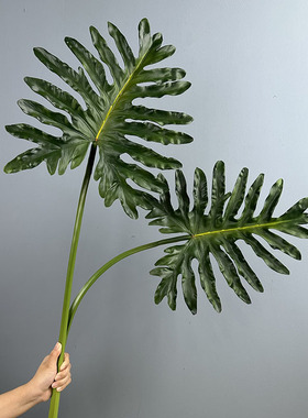 工厂直销 PU春雨叶单支仿真植物配件 园林造景花艺设计材料仿真叶
