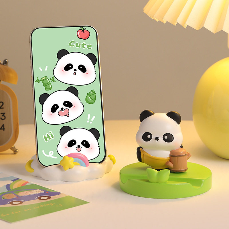 创意国潮熊猫树脂手机支架卡通懒人追剧神器桌面平板支架摆件礼物,家居饰品,桌面摆件,淘宝优惠券,粉丝福利购,淘宝优惠卷