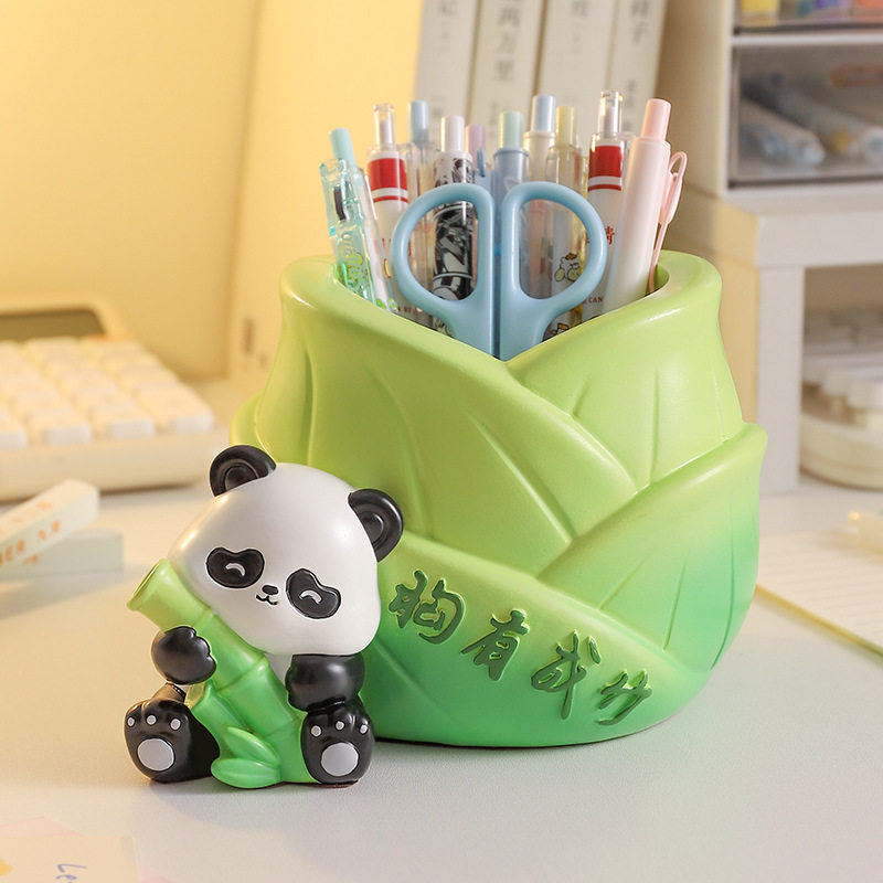 熊猫笔筒收纳盒学生桌面收纳整理大容量励志学习摆件书房装饰礼物,家居饰品,桌面摆件,淘宝优惠券,粉丝福利购,淘宝优惠卷
