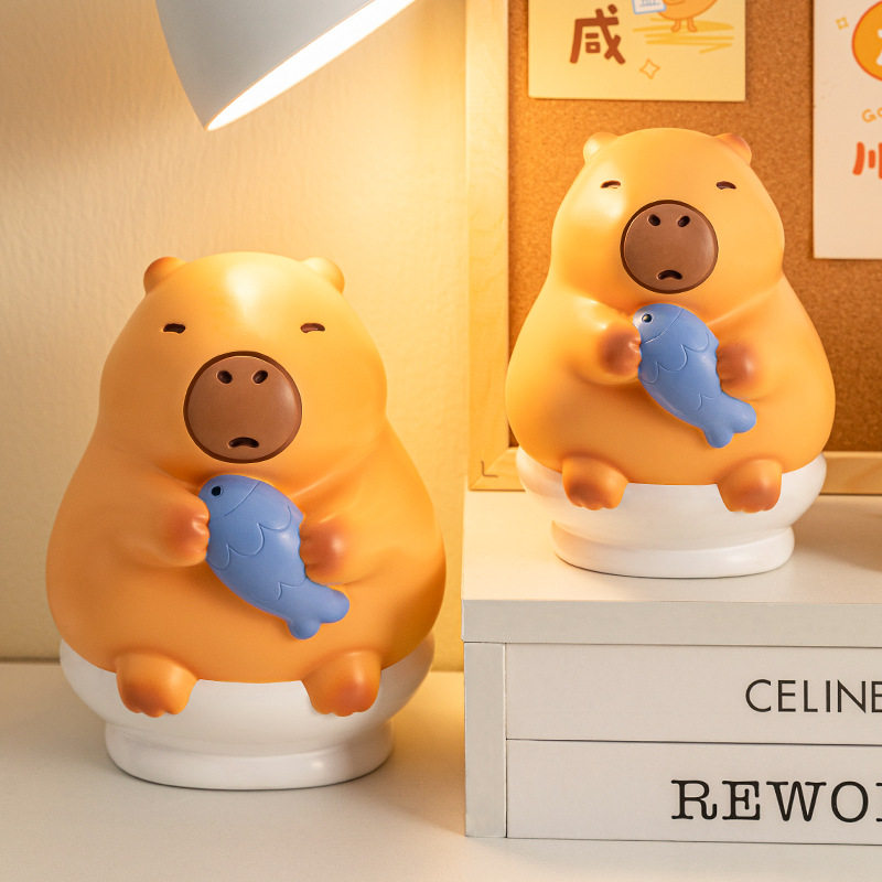 抖音网红水豚丑萌搪胶存钱罐 热销卡皮巴拉储蓄罐儿童玩具摆件,家居饰品,桌面摆件,淘宝优惠券,粉丝福利购,淘宝优惠卷