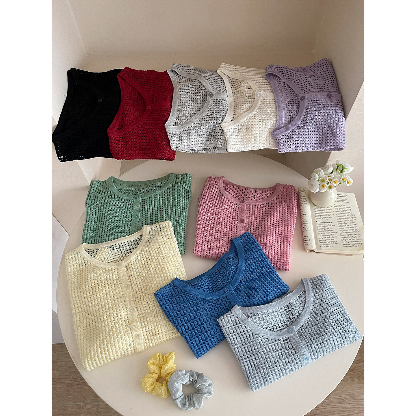 日韩系镂空冰丝防晒针织开衫女春夏百搭配吊带度假风空调罩衫外套