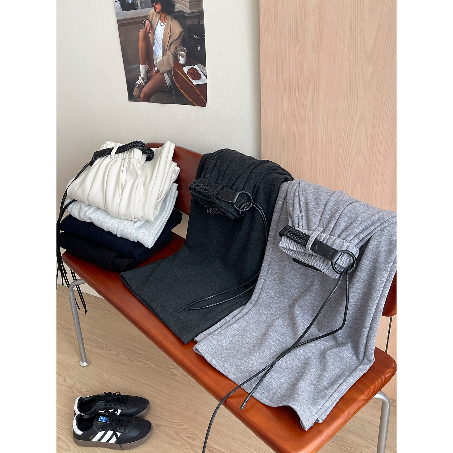 日韩系老钱松弛感糯米羊绒山本阔腿裤女秋慵懒风百搭直筒休闲卫裤,女装/女士精品,休闲裤,淘宝优惠券,粉丝福利购,淘宝优惠卷