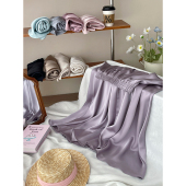 法式 复古紫色醋酸缎面天丝大摆半身裙女夏高级垂感度假风a字裙子