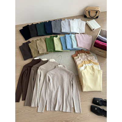 洋气显瘦百搭简约坑条套头针织衫