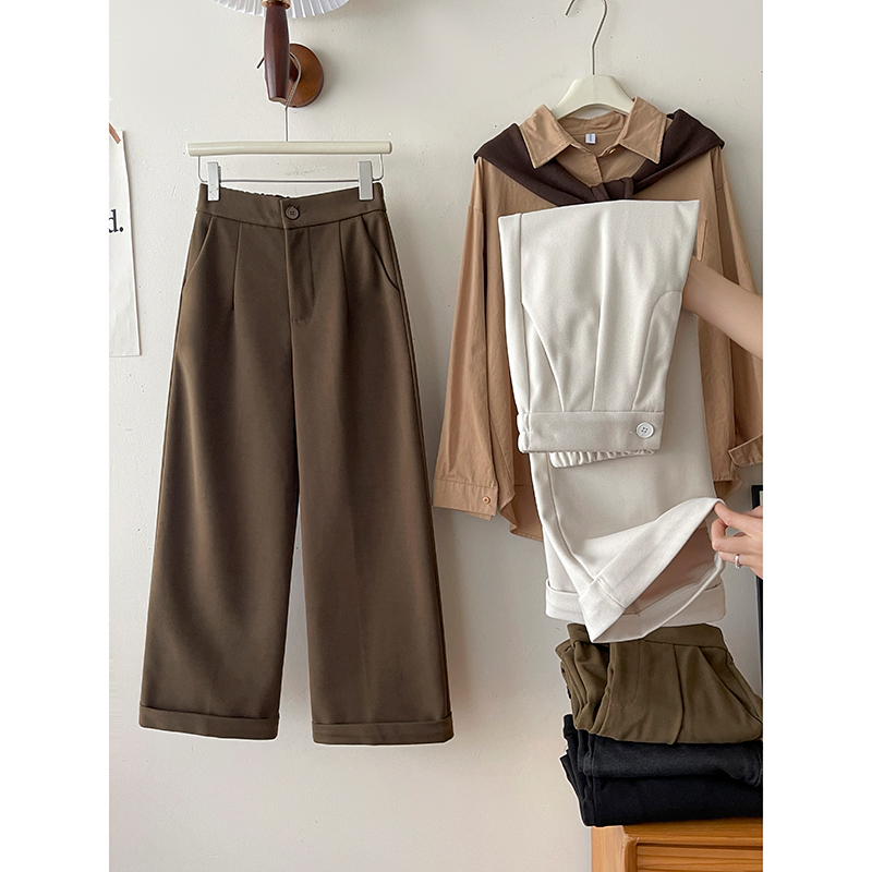 高级感简约阔腿裤洋气质百日系