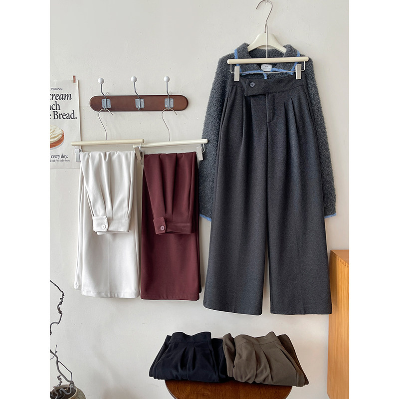 高级感简约阔腿裤显瘦洋气质氛围