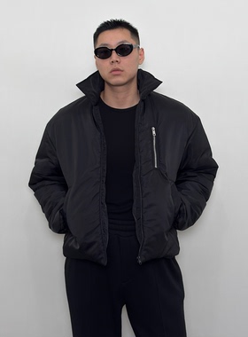 Roastlucky缎面尼龙加厚棉服夹克男秋冬御寒保暖立领拉链棉衣外套