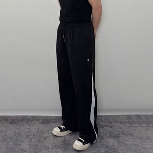 春季 Roast lucky刺绣拼接撞色宽松直筒裤 男款 运动休闲长裤