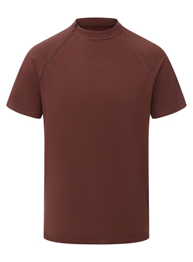 ROSTAT 240g莫代尔棉斜拉链修身短袖 男款健身运动休闲弹力T恤