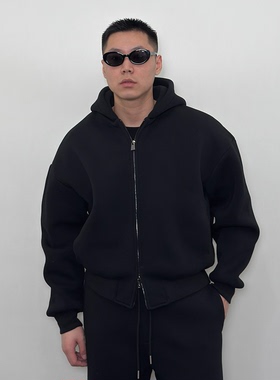 Roast lucky秋冬670g重磅连帽卫衣 男短款宽松廓形加厚运动外套