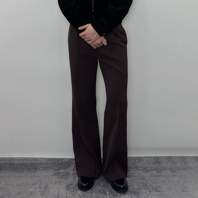 Roast lucky秋季混纺单打褶西裤2.0 休闲抗皱宽松显腿长直筒长裤