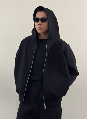 RoastLucky秋季新款时尚空气层拉链帽衫男款休闲运动百搭卫衣外套