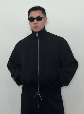 Roast lucky春季立领廓形空气层棒球服外套宽松休闲双开拉链夹克