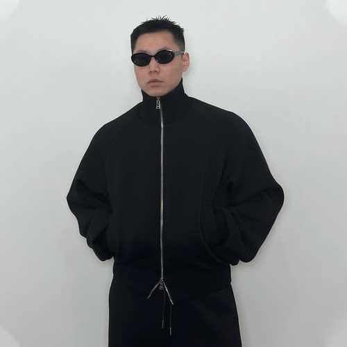 Roast lucky早秋立领廓形空气层棒球服外套宽松休闲双开拉链夹克