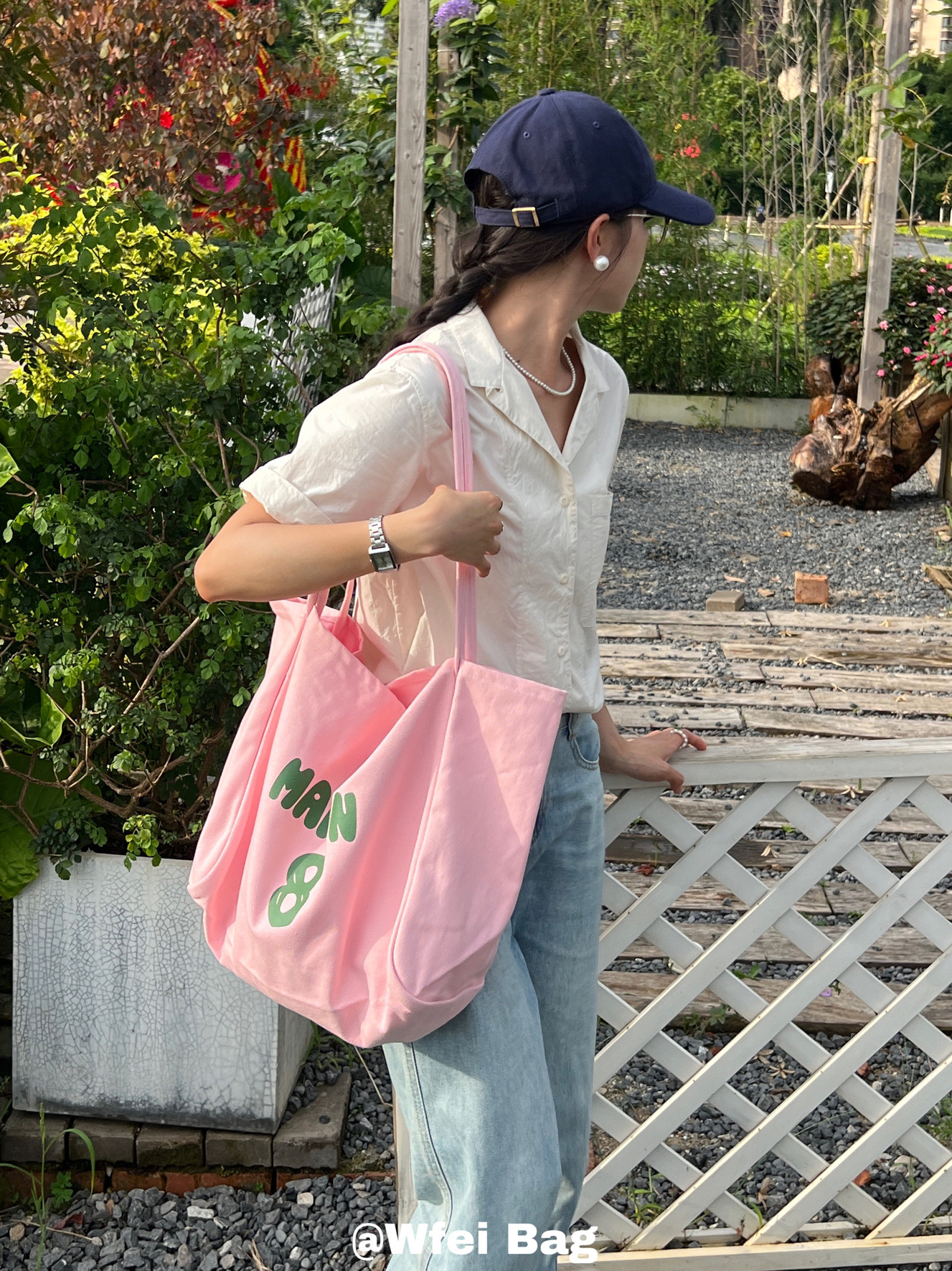 字母印花托特包帆布包女慵懒感