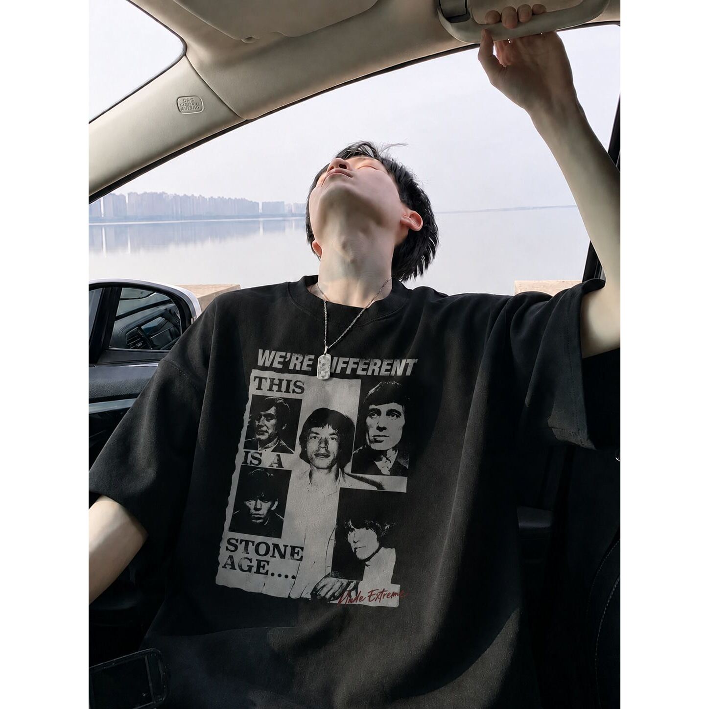 索罗娜凉感美式复古短袖T恤男