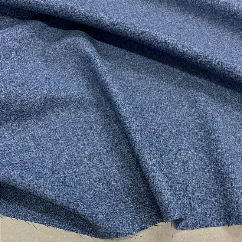 薄款日本进口莫兰迪灰蓝色弹力精纺羊毛衬衫连衣裙旗袍服装手工布