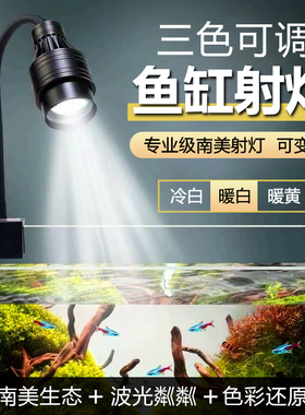 南美缸灯led原生灯溪流缸灯水草缸鱼缸观赏灯可变焦造景射灯专用