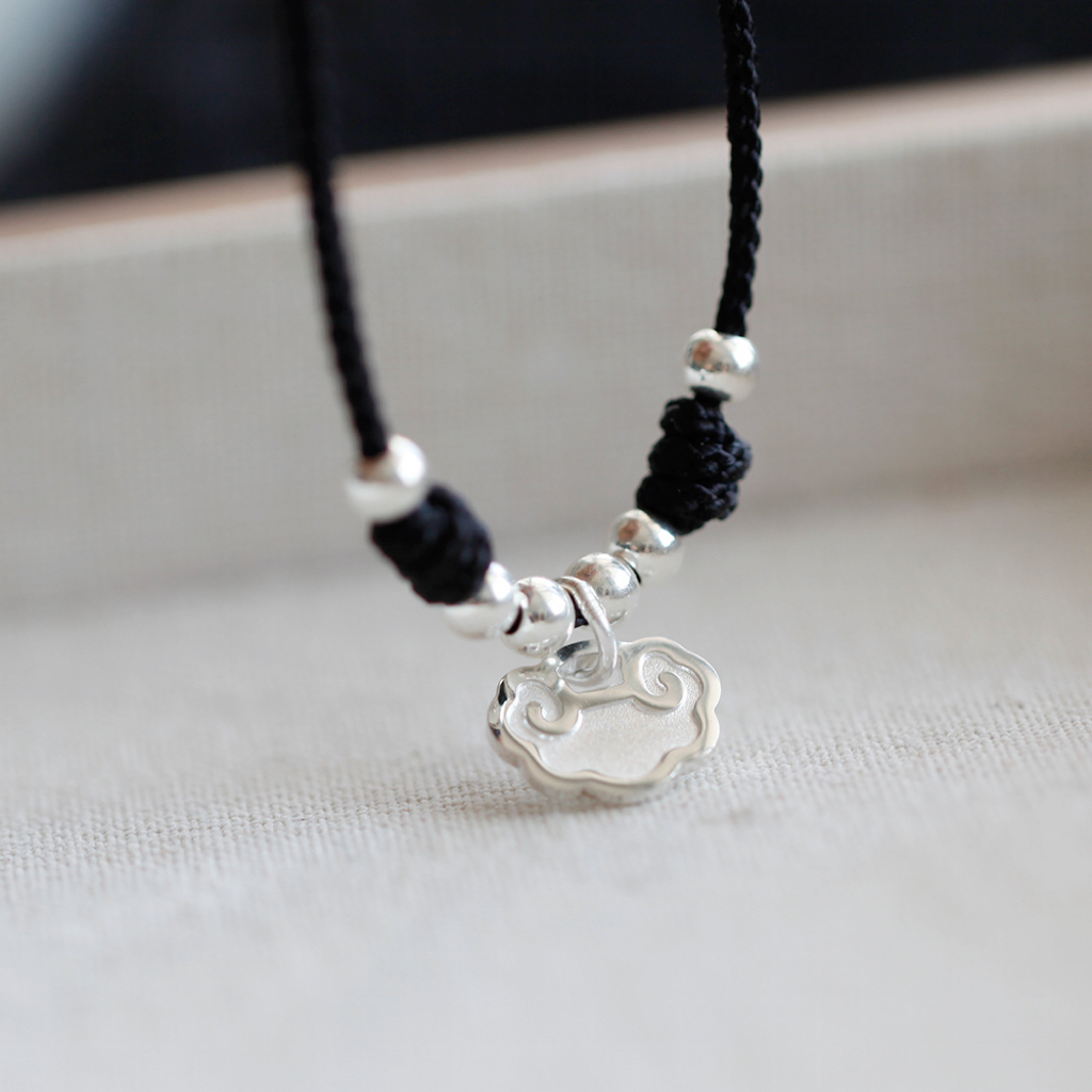 祥云如意实心吊坠足银礼物女生