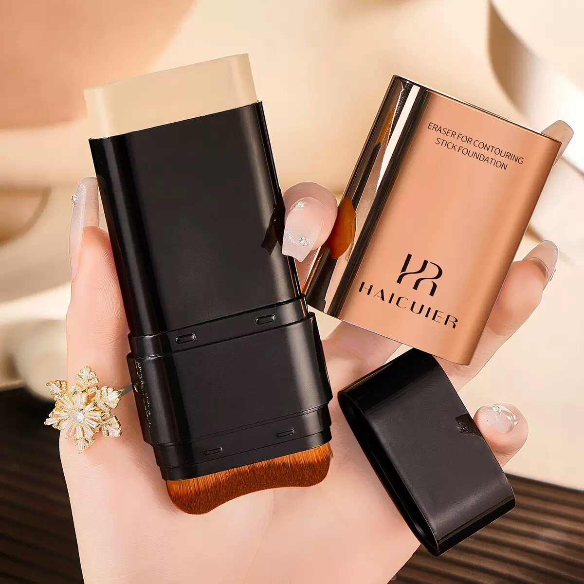 海萃尔 橡皮擦修容棒粉底液 质地丝滑细腻轻薄透气服帖自然易推开