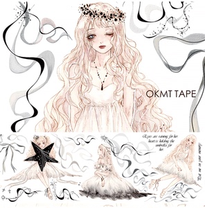 OKMT新七天和纸胶带原创手账烫金烫银霜星过美智子纸胶带手帐整卷