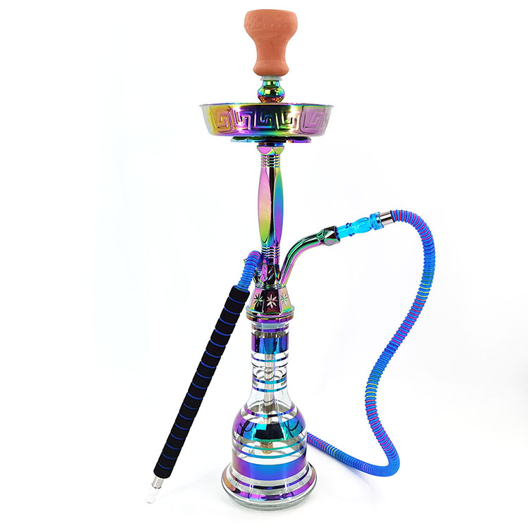 跨境产品供应 阿拉伯水烟套装  锌合金单管绚丽多彩的水烟壶