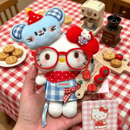 [正版]HelloKitty料理鼠王哈喽KT玩偶娃娃酷酷风公仔手作可爱kt猫