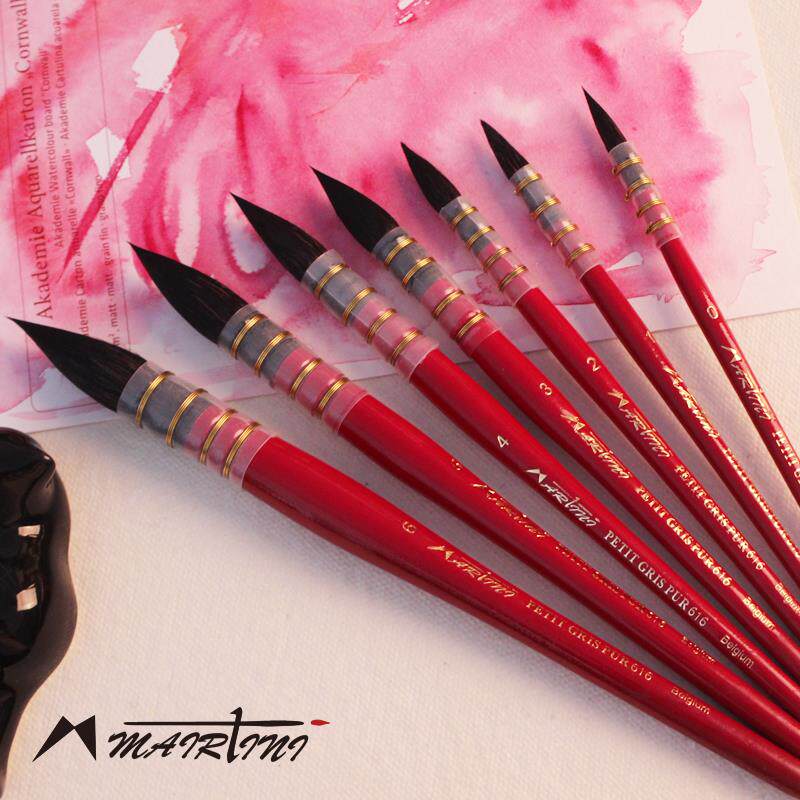 包邮马蒂尼616红胖子水彩笔油画笔红瘦子松鼠毛圆头毛笔水粉笔