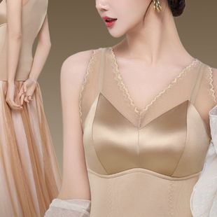 2505秋冬德绒蓄热女亲肤护腰无痕女士保暖内衣女背心
