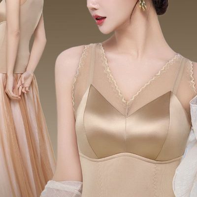 2505秋冬德绒蓄热女亲肤护腰无痕女士保暖内衣女背心
