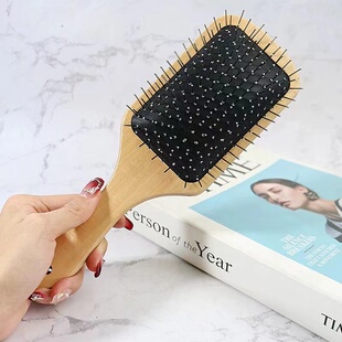 气垫钢针养生梳气囊按摩刘海荷木质大板梳 厂家直销造型杠子新款