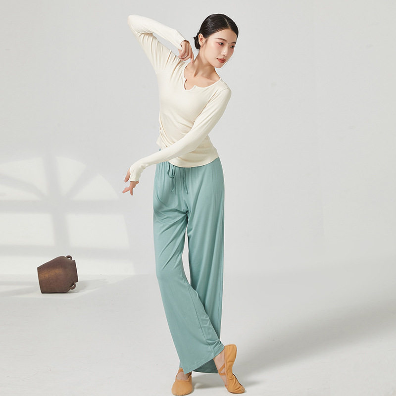 舞蹈服女成人阔腿裤瑜伽服形体练功服现代中国古典舞蹈表演服套装
