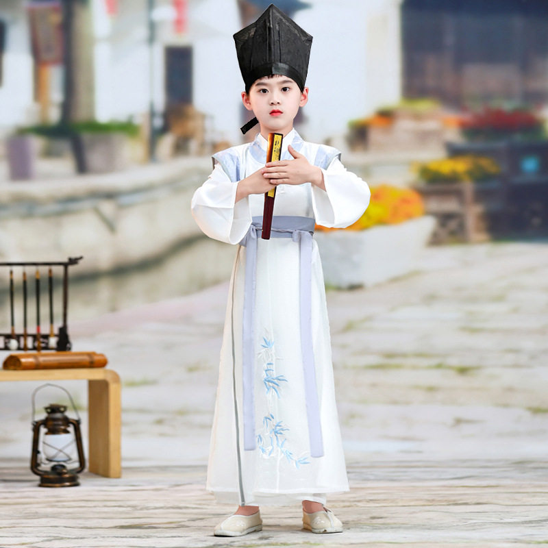 男童汉服春秋款宋朝苏轼服装苏东坡儿童古装书生诗人朗诵演出服装
