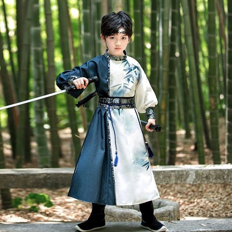 男童汉服宋朝服装武侠风公子服小少爷男孩儿童古装江湖剑客演出服