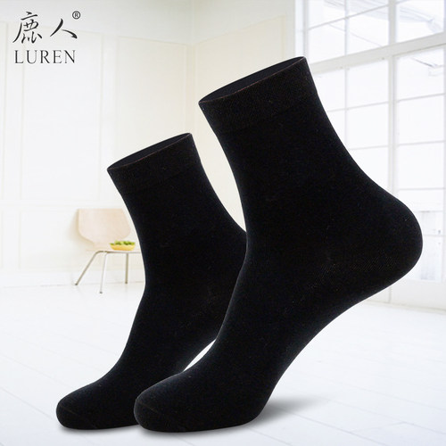 鹿人袜子男士薄款短袜中筒高筒