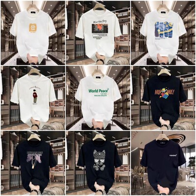 纯棉夏季宽松男生半袖打底体恤