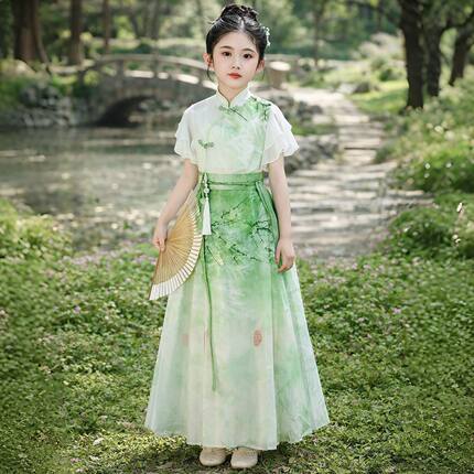 儿童马面裙女童夏季古风汉服2026新款中国风小女孩套装新中式唐装