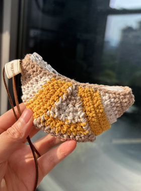 棉线钩针牛角蓝牙耳机包零钱包diy自制材料包手工钩织小包包礼物
