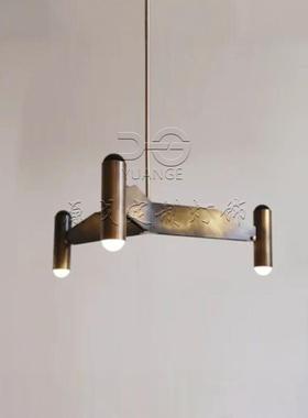 中山工厂直销复古中古不锈钢金属管样板间餐厅餐桌吊灯工业风展厅