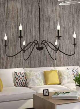 极简现代简约美式铁艺金色黑色吊灯个性创意客厅餐厅灯卧室书房蜡