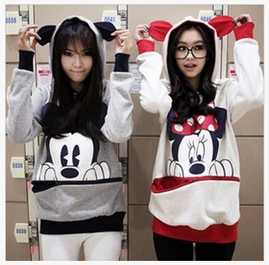 Mickey Mouse Women Cartoon Sweatshirt Hoodies Pullovers Coat
