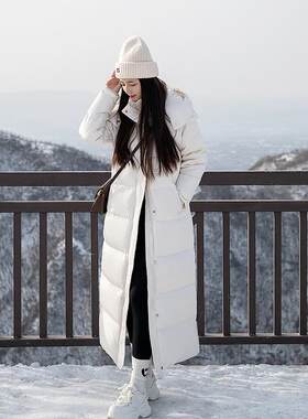 超长90白鹅绒长款羽绒服女加厚