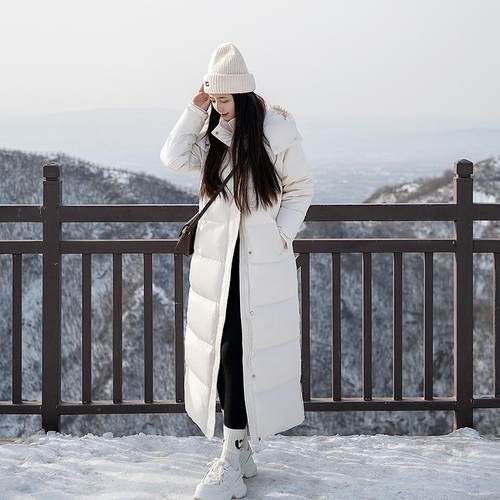 超长90白鹅绒长款羽绒服女加厚
